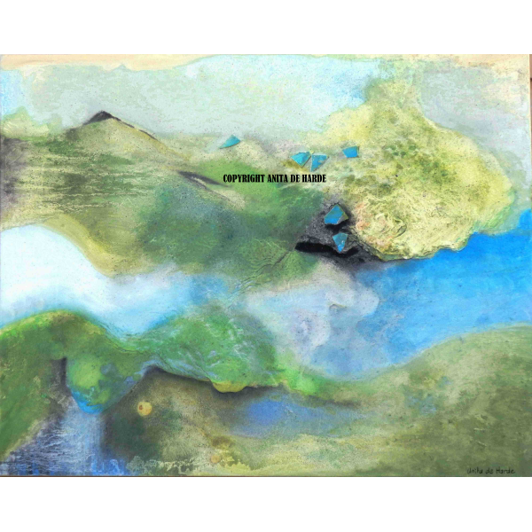 Regeneration acryl op doek met relief 